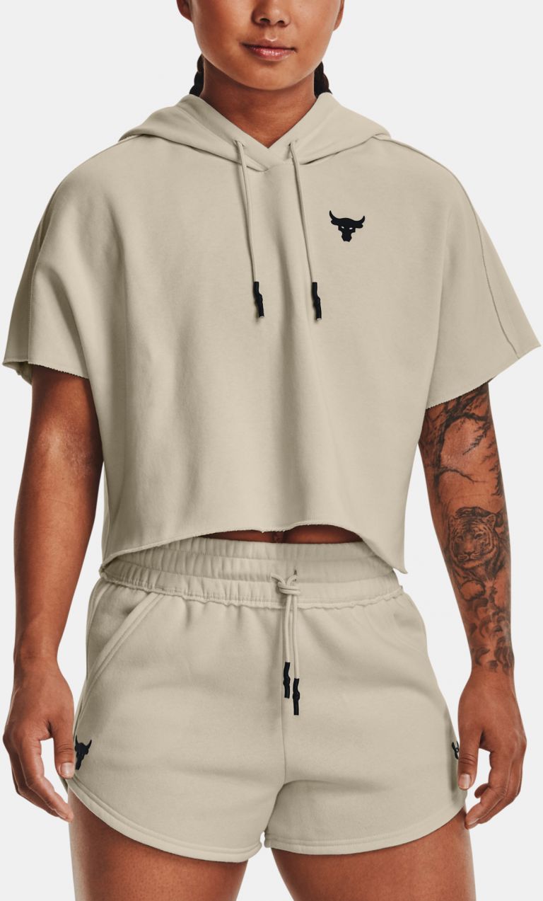 Mikina Under Armour UA Prjct Rock SS Fleece Hde - béžová