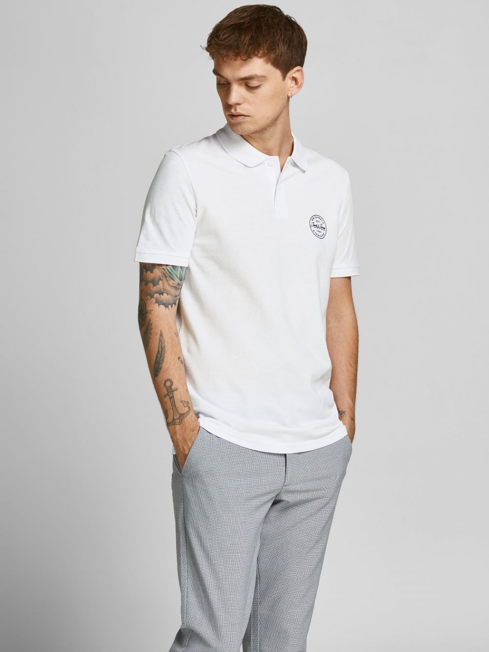Polokošele pre mužov Jack & Jones - biela