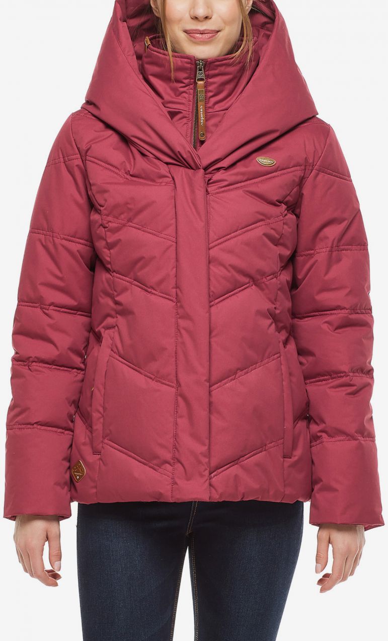 Vínová dámska zimná bunda s kapucou Ragwear Natesa