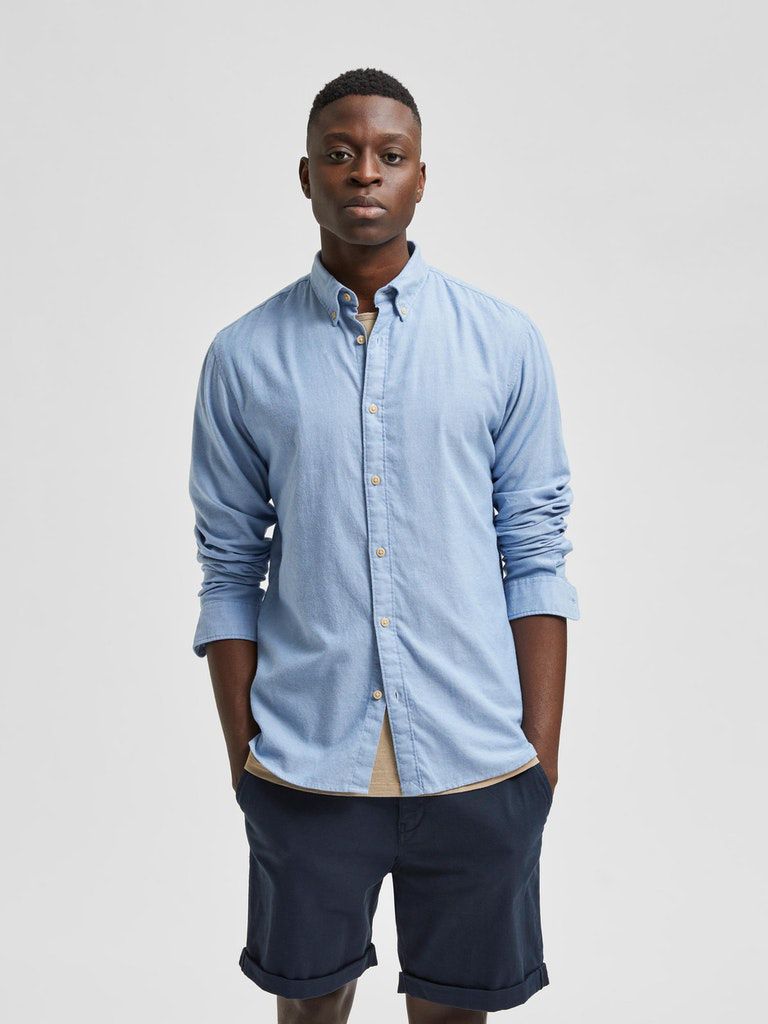 Svetlomodrá košeľa Selected Homme Slim Flannel