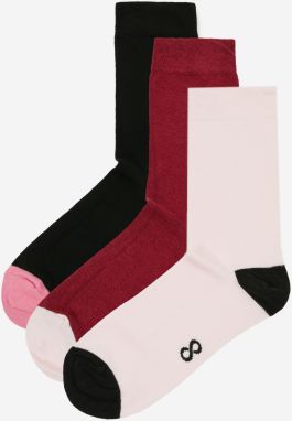 Sada troch párů dámských ponožek ve světle růžové, černé a vínové barvě  ZOOT.lab