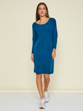 Modré dámske svetrové rebrované šaty ZOOT.lab Coryn
