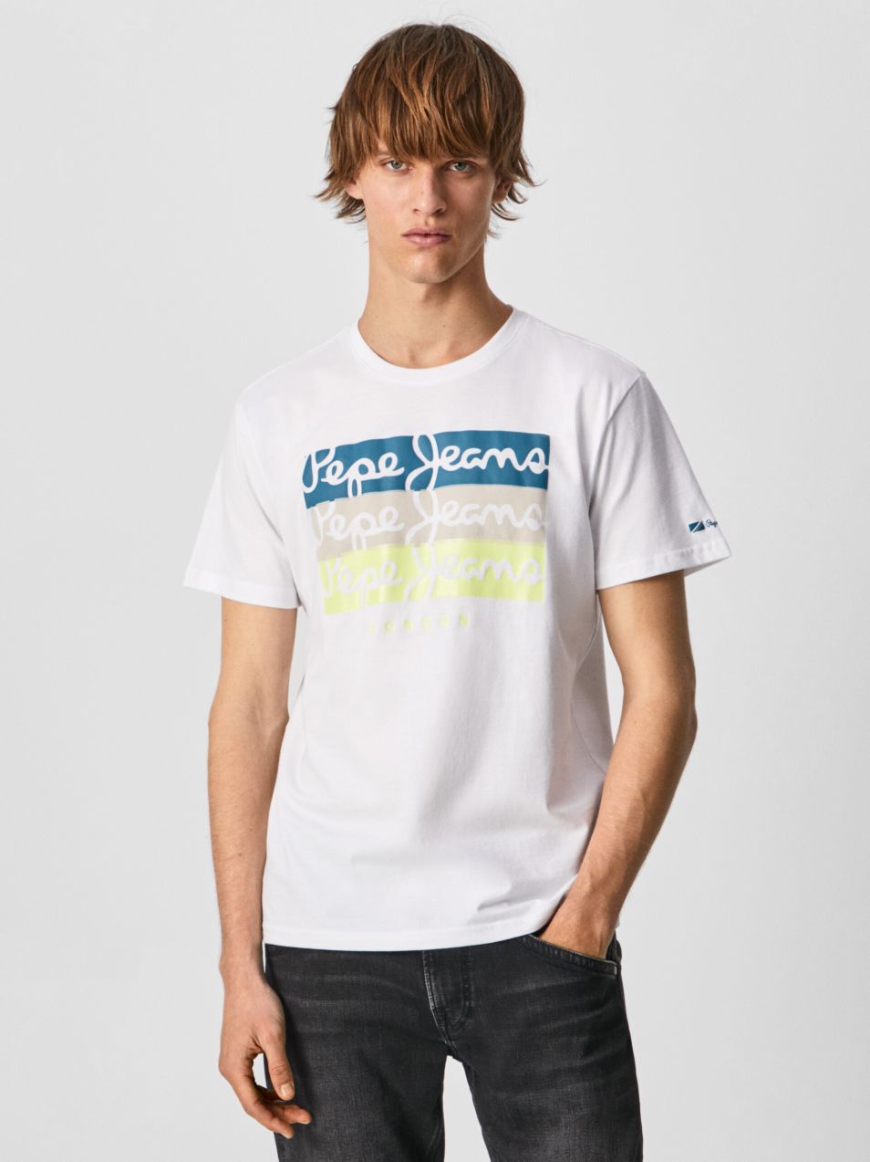 Biele pánske tričko Pepe Jeans Abaden
