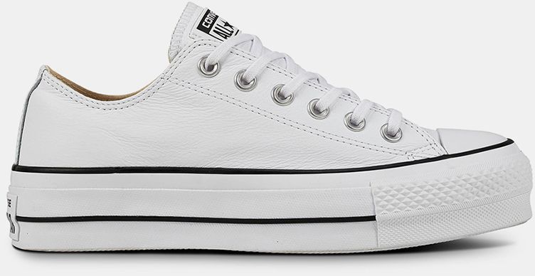 Converse biele kožené tenisky na platforme Chuck Taylor All Star Lift