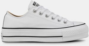 Converse biele kožené tenisky na platforme Chuck Taylor All Star Lift