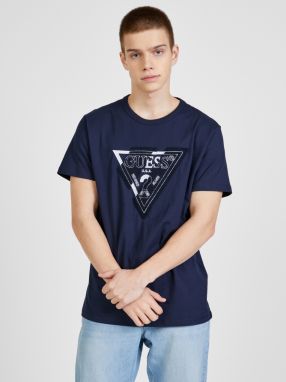 Tričká s krátkym rukávom pre mužov Guess - tmavomodrá