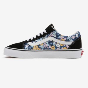 Čierne dámske vzorované kožené tenisky VANS UA Old Skool