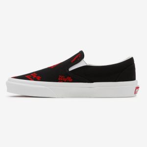 Čierne dámske vzorované slip on tenisky VANS UA Classic Slip On