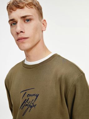 Mikiny bez kapuce pre mužov Tommy Hilfiger - kaki