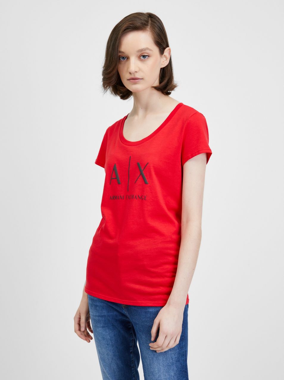 Tričká s krátkym rukávom pre ženy Armani Exchange - červená