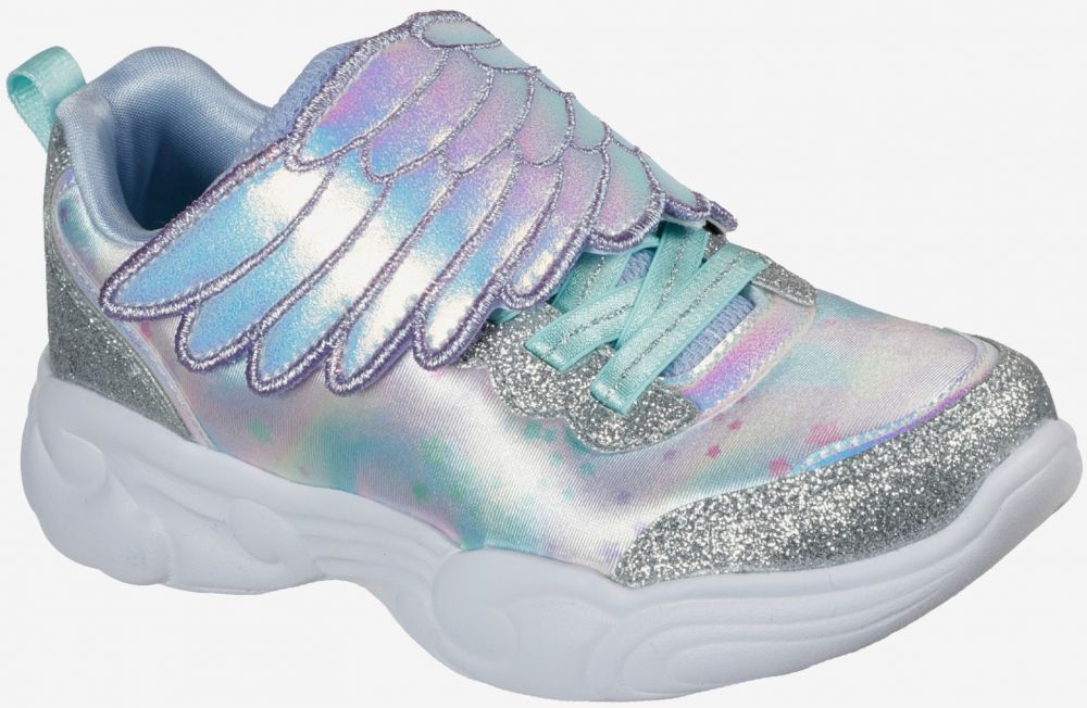 Dievčenské tenisky v striebornej farbe Skechers