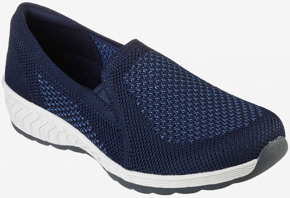 Tmavomodré dámske slip on tenisky Skechers