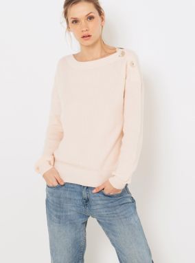CAMAIEU ružové ľahký sveter s prímesou ľanu