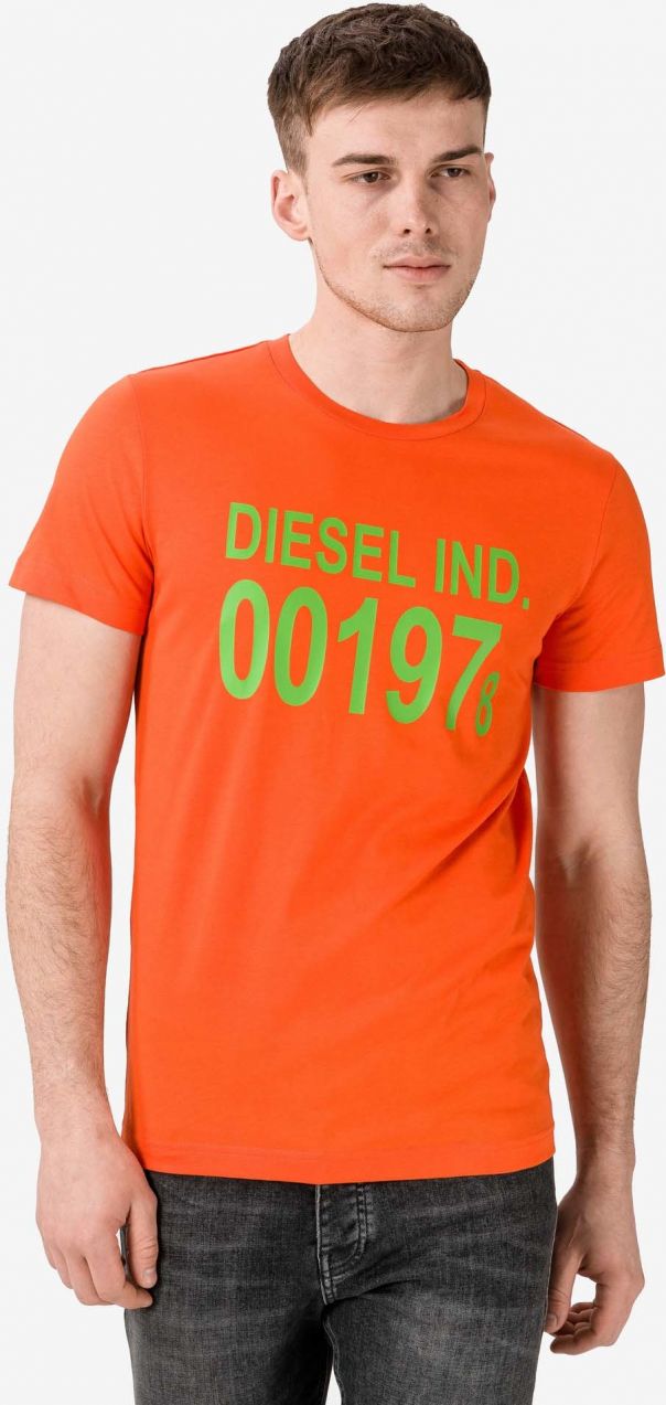 Tričká s krátkym rukávom pre mužov Diesel - oranžová