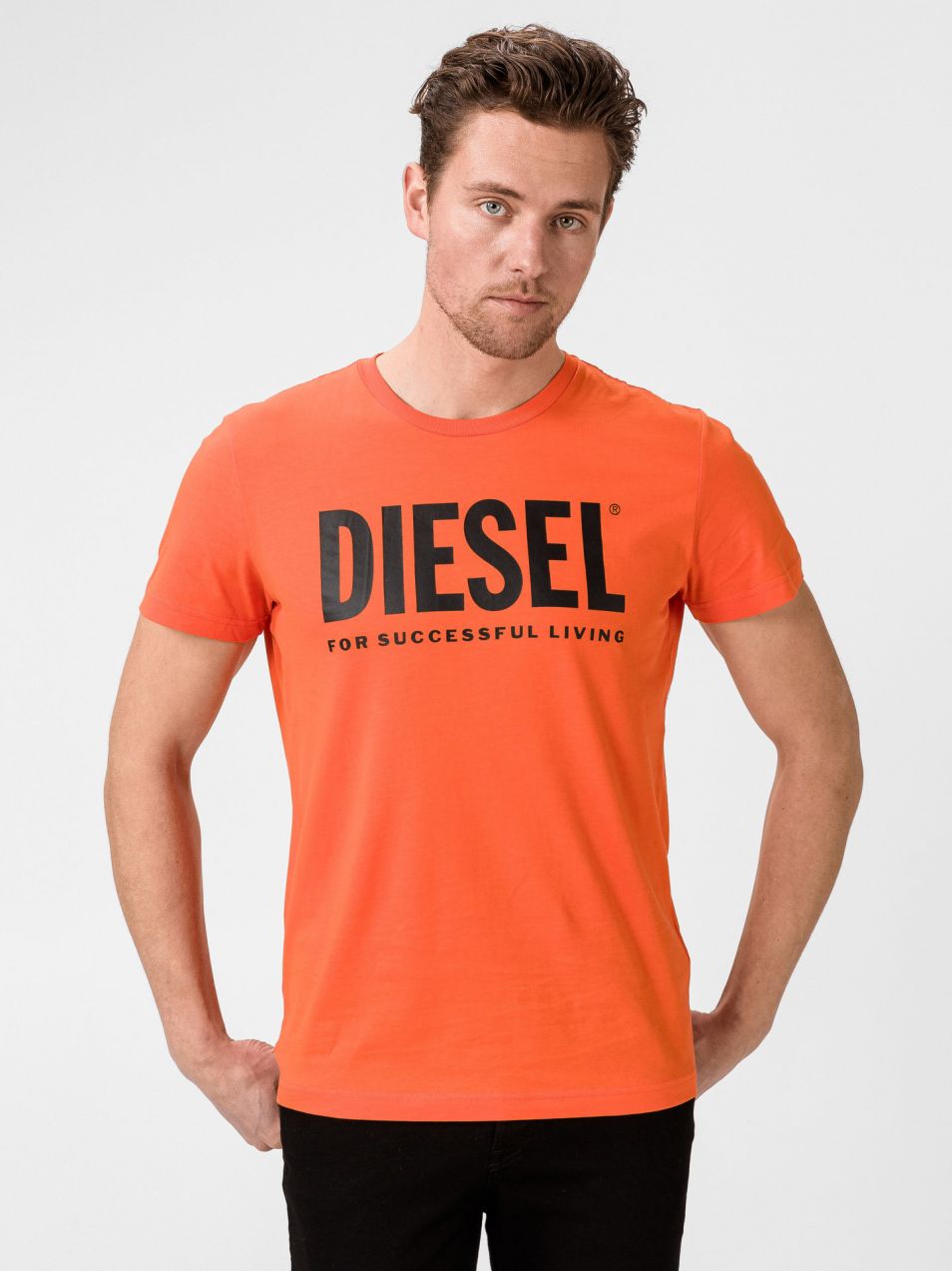 Tričká s krátkym rukávom pre mužov Diesel - oranžová