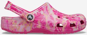 Bielo-ružové unisex šľapky Crocs Classic Bleach Dye Clog