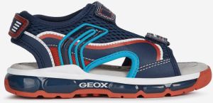 Tmavomodré chlapčenské sandále so svietiacou podrážkou Geox Android