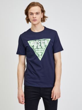 Tričká s krátkym rukávom pre mužov Guess - tmavomodrá