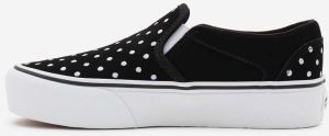 Čierne dámske kožené bodkované slip on tenisky VANS