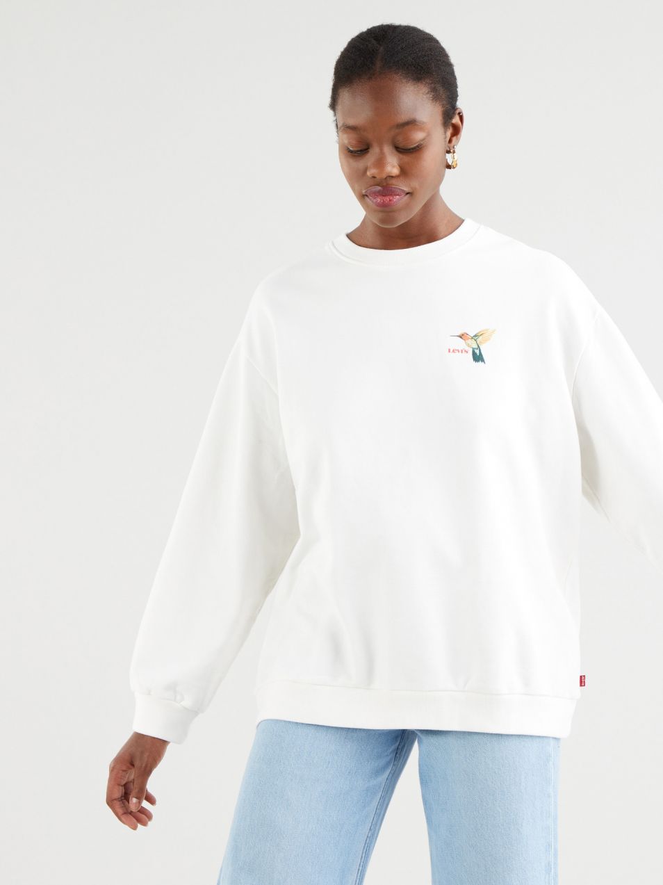 Levi's® Melrose Slouchy Crew Mikina Biela
