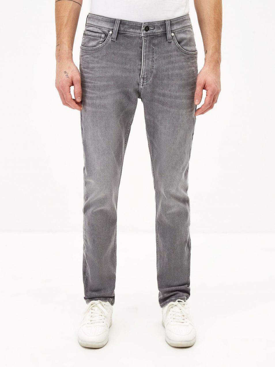 Šedé pánske straight fit džínsy Celio Tokrey