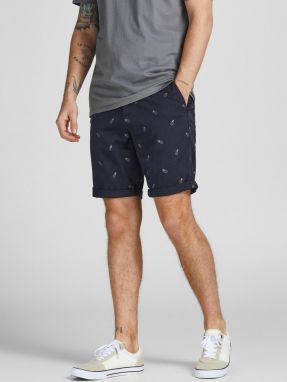 Tmavomodré vzorované kraťasy Jack & Jones Bowie