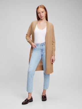 Ženy - Kardigan linen duster Béžová