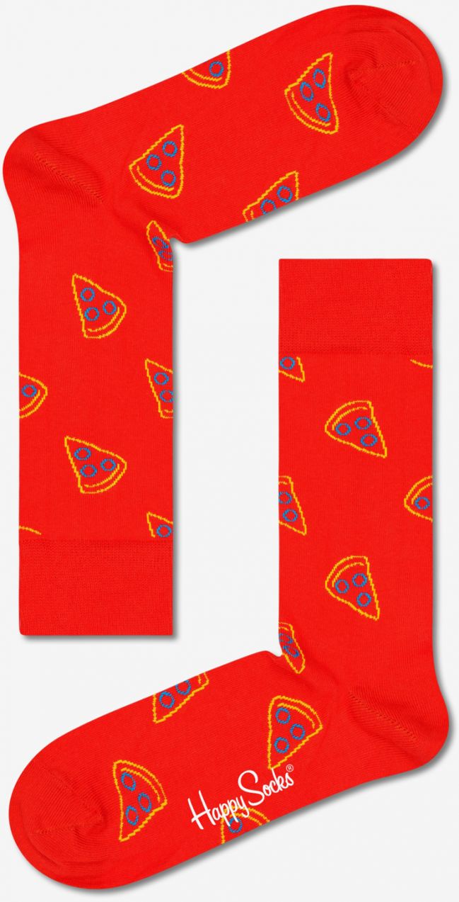 Červené vzorované ponožky Happy Socks Pizza Slice