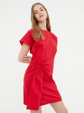 Červené dámske krátke šaty Trendyol