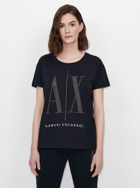 Tmavomodré dámske tričko Armani Exchange