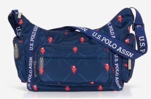 Tmavomodrá dámska vzorovaná crossbody kabelka US Polo Assn.