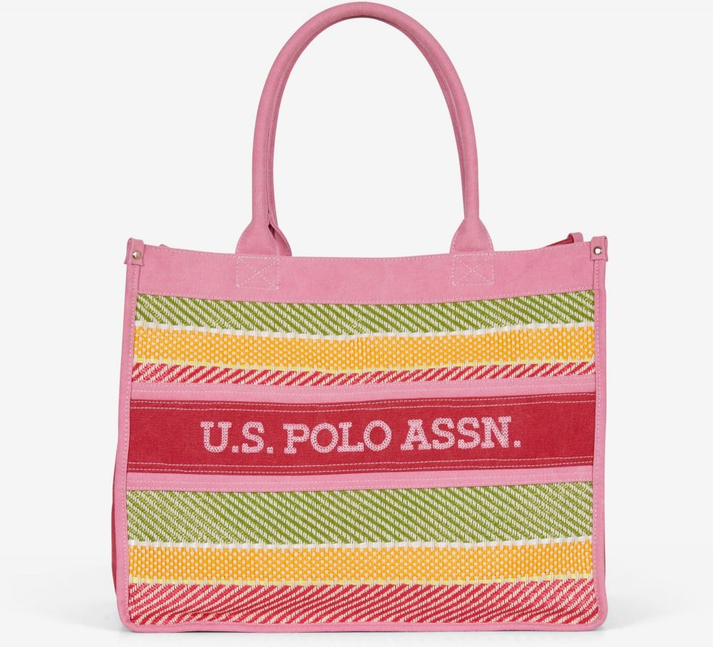 Ružový dámsky vzorovaný shopper US Polo Assn. El Dorado