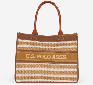 Svetlo hnedý dámsky vzorovaný shopper US Polo Assn. El Dorado