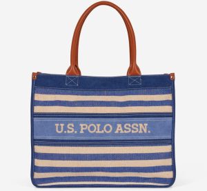 Modrý dámsky vzorovaný shopper US Polo Assn. El Dorado galéria