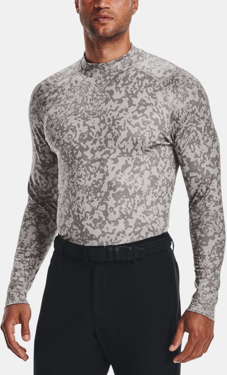 Tričko Under Armour UA CGI LS AOP Golf Mock - šedá
