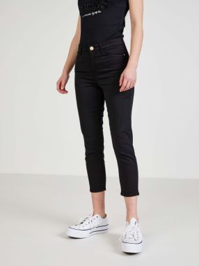 Čierne dámske skrátené skinny fit džínsy Guess 1981 Capri