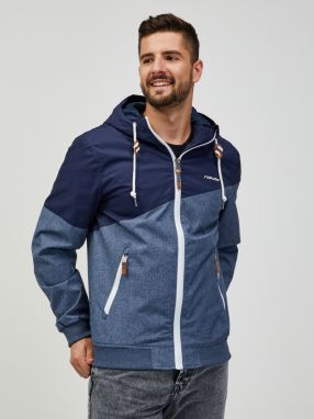 Tmavomodrá pánska vodeodolná bunda s kapucňou Ragwear Wings