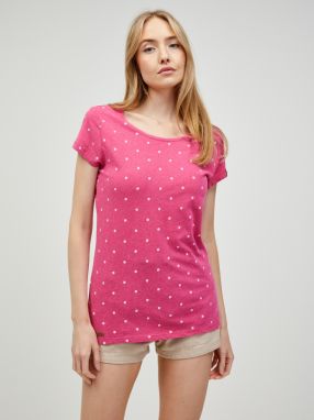 Tmavo ružové dámske bodkované tričko Ragwear Mint Dots