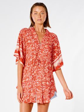 Červené dámske vzorované kimono Rip Curl