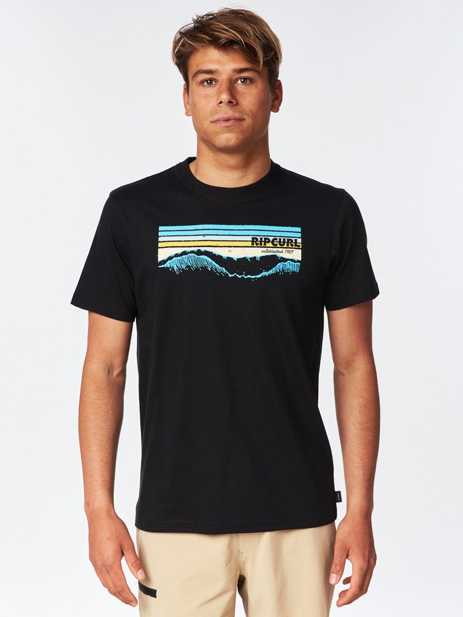 Čierne pánske tričko s potlačou Rip Curl