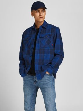 Modrá kockovaná košeľa Jack & Jones Royal