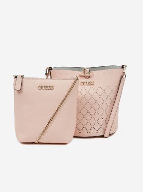 Marhuľová crossbody kabelka Guess Amara Bucket