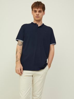 Tmavomodré polo tričko Jack & Jones Spring Mao