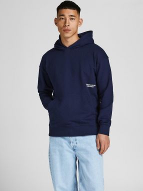 Mikiny s kapucou pre mužov Jack & Jones - tmavomodrá