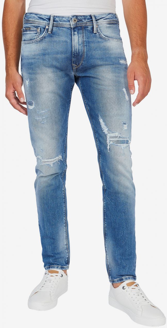 Modré pánske slim fit rifle Pepe Jeans Stanley