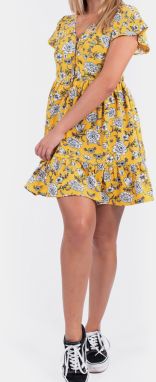 Culito from Spain žlté kvetované šaty Midi Amarillo Mini Flor