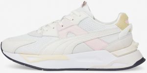 Šedé a krémové dámske tenisky so semišovými detailmi Puma Mirage Sport Loom