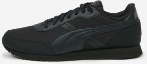 Čierne topánky s koženými detailmi Puma Runner Essential