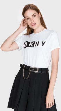 Tričká s krátkym rukávom pre ženy DKNY - biela