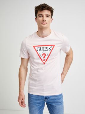 Tričká s krátkym rukávom pre mužov Guess - svetloružová